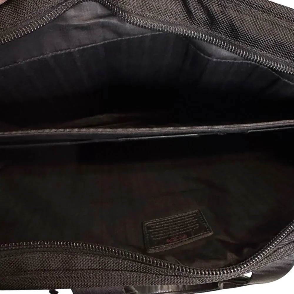 Tumi Black Nylon Laptop Briefcase 26114DH Shoulder Strap Name Tag Pacsafe